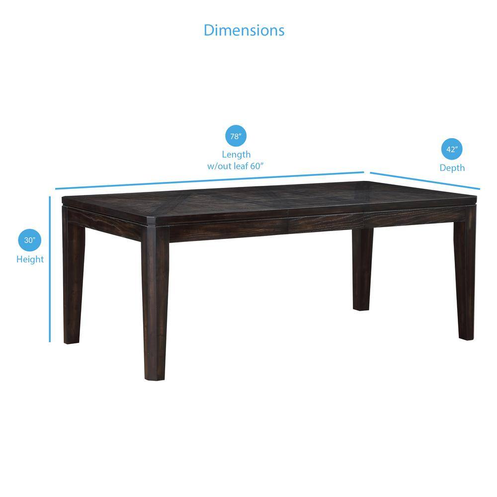 Espresso Extendable Wood Dining Table with Locking Leaf