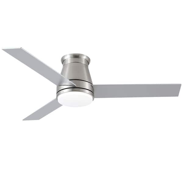 48 in. Indoor Silver Ceiling Fan with 3 Color LED Light and Remote Control for Bedroom, Living Room, Dining Room