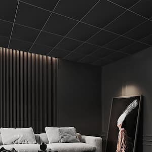Black 2 ft. x 2 ft. PVC Square Edge Lay-in Ceiling Tile (48 sq.ft./case)