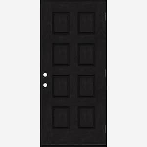 Regency 42 in. x 80 in. 8-Panel LHOS Onyx Stain Mahogany Fiberglass Prehung Front Door