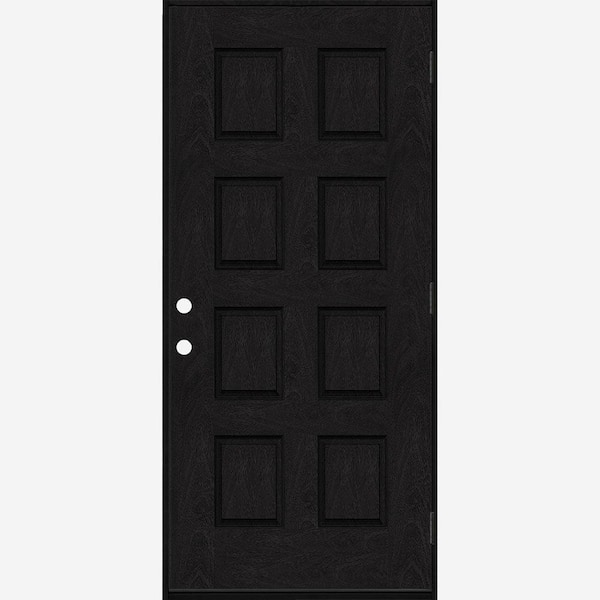 Regency 42 in. x 80 in. 8-Panel LHOS Onyx Stain Mahogany Fiberglass Prehung Front Door