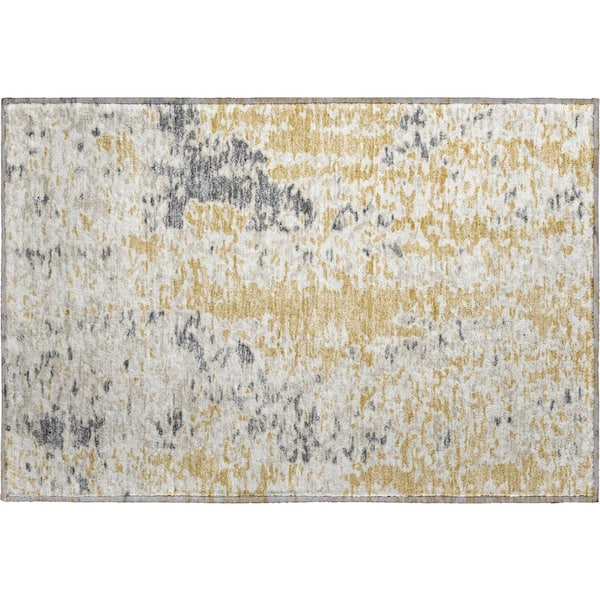 Addison Rugs Mayfield Premium Machine Washable Abstract AMF944 Gold 2 ft. x 3 ft. Area Rug