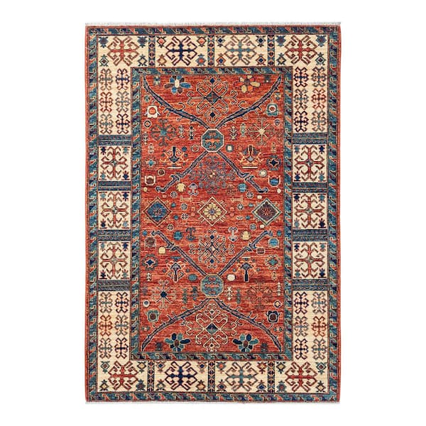 Serapi Orange 4 ft. x 6 ft. Tribal Wool Indoor Area Rug