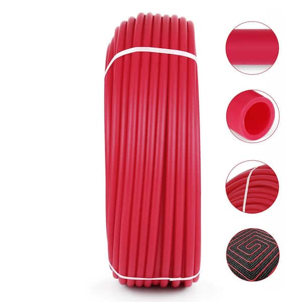 3/4 in. x 300Ft. PEX Tubing, Red Pex-B for Hydronic Radiant Floor Heat Heating System, PEX Pipe