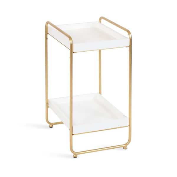 Kate and Laurel Nicco 16 in. White Rectangle MDF End Table