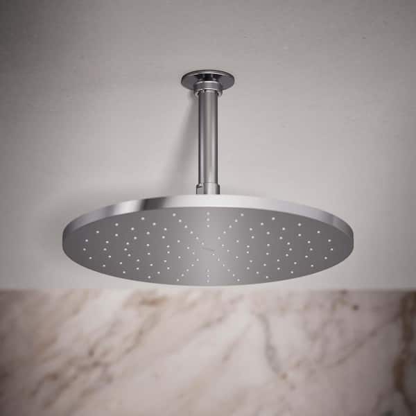 1-Spray 12 in. Single Ceiling Mount Fixed Rain Shower Head in Polished Chrome