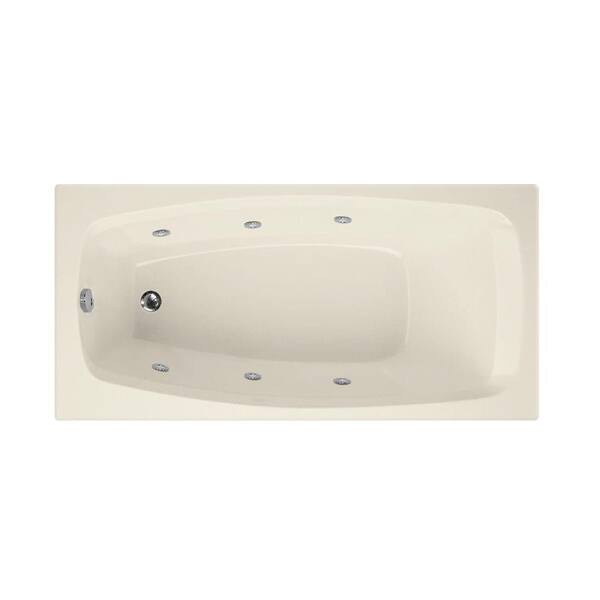 Hydro Systems Carmel 60 in.  Acrylic Rectangular Drop-In Whirlpool and Air Bath Bathtub in Biscuit