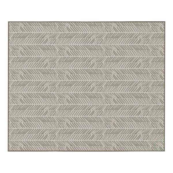 DEERLUX Modern Living Room with Nonslip Backing, Abstract Beige Chevron Strokes Pattern, 8 ft. x 10 ft. Large Area Rug