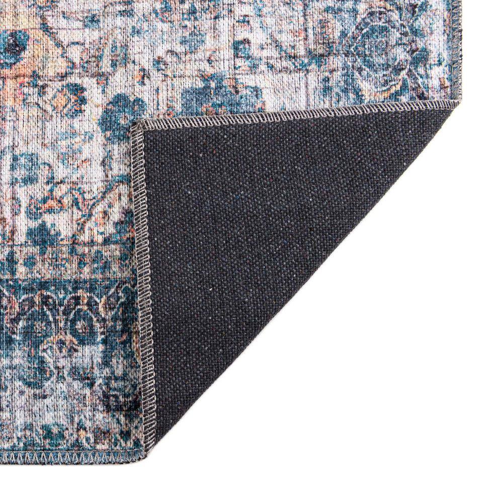 Mangata Medallion Blue Chenille 2'7" x 13'1" Runner Rug