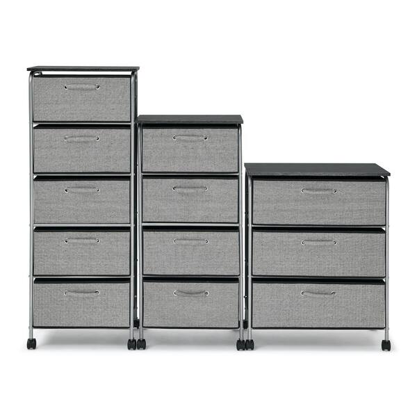 Flkoendmall Storage Cabinet 5 Drawers Dresser Bedside Organizer Tower Chest Room Bedroom, Size: 30×40×84cm