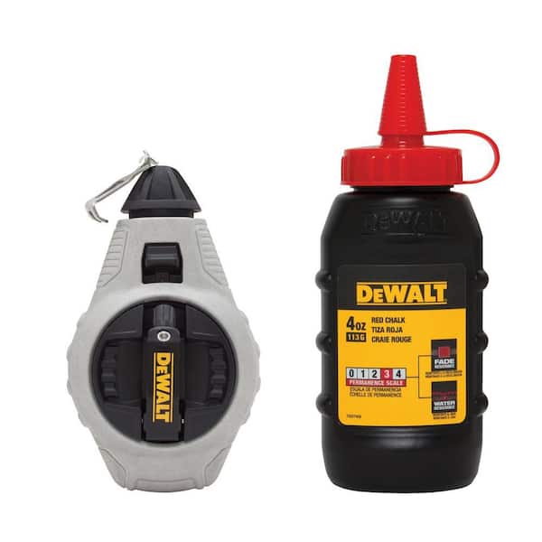 DEWALT 100 ft. Chalk Reel with Red Chalk DWHT47376L - The Home Depot