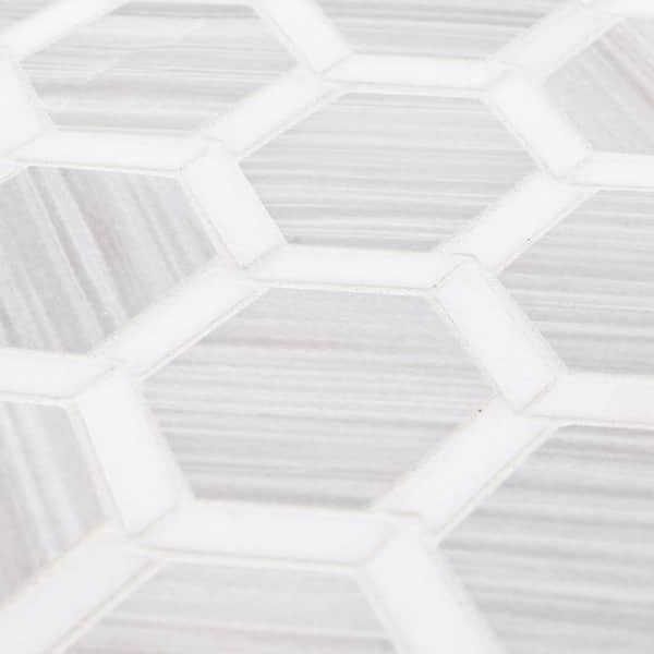 Jeffrey Court Checkmate White/Grey 11.875 in. x 11.875 in. Square Honed Carrara/Bardiglio Marble Mosaic Tile (9.79 Sq. ft./Case)