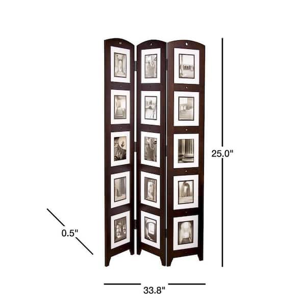 kieragrace KG Photo Triple-Panel Wood Room Divider - Espresso