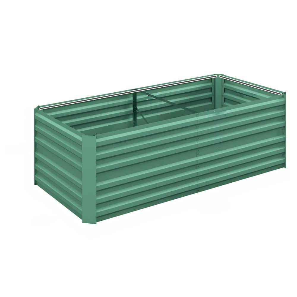 70.75 in. Green Steel Rectangular Outdoor Planter Raised Beds with Reinforcing Bars for Growing Vegetables Flowers Herbs price history on PriceWatchPro