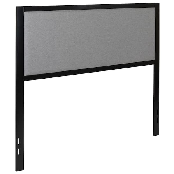 Carnegy Avenue Melbourne Metal Upholstered Full Size Headboard in Light Gray Fabric