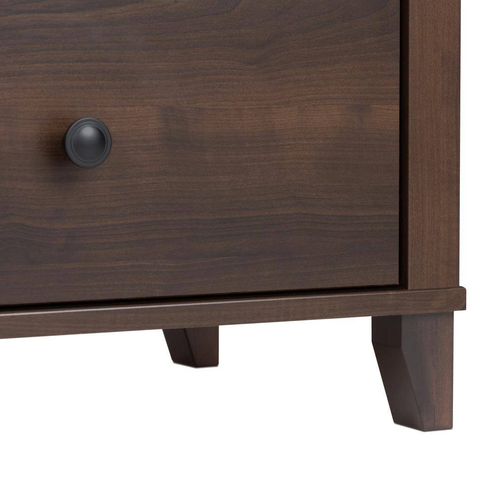 Espresso Tall 2-Drawer Nightstand with Open Cubby