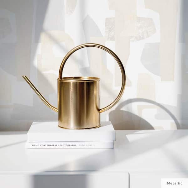 Metallic Driftwood and Lavender Geo Composition Vinyl Peel and Stick Wallpaper Roll (Covers 28 sq. ft.)