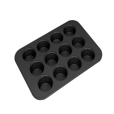 Stainless Steel 12-Cup Muffin Baking Pan, Nonstick, Heat Resistant, Dishwasher Safe (16 in. x 11 in.)