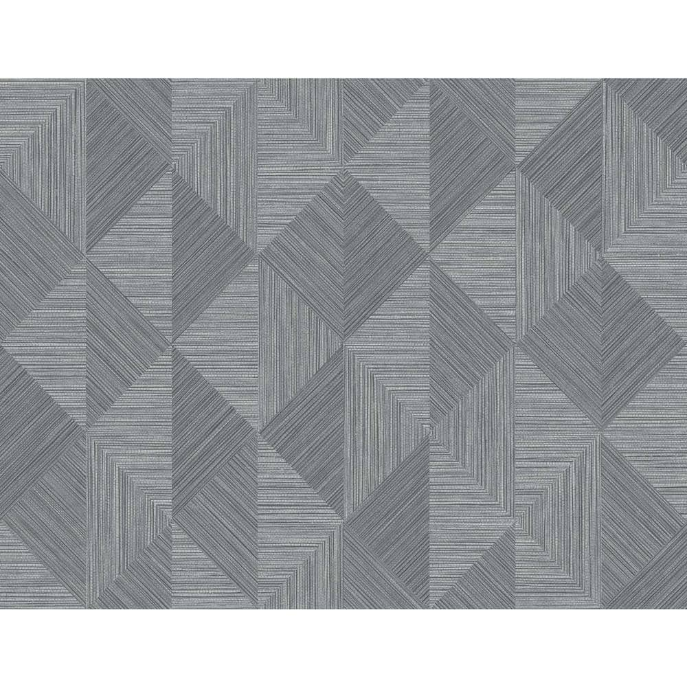 Seabrook Designs 60.75 sq. ft. Charcoal Grass Diamond Inlay Embossed ...