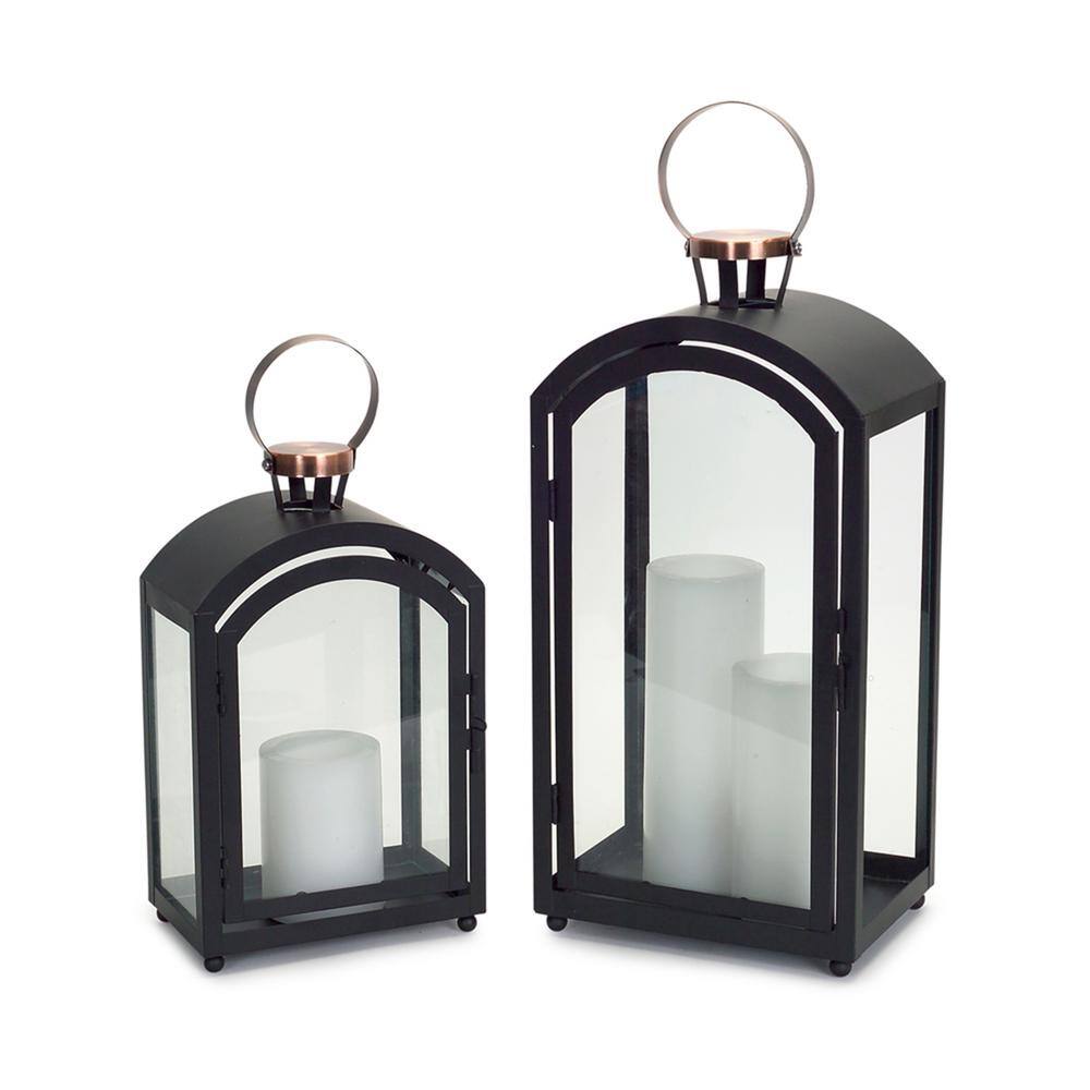 Essential Décor & Beyond EN111750 2 Piece Metal Lantern Set Essential Décor & Beyond EN111750 2 Piece Metal Lantern Set