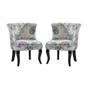 Bella Sky Comfy Side Chair with Tufted Back Set of 2