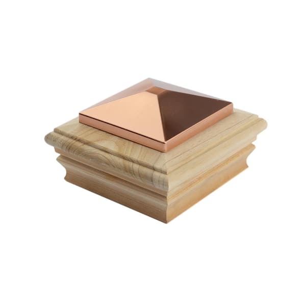 4 in. x 4 in. Newport Copper High Top Cedar Wood Post Cap