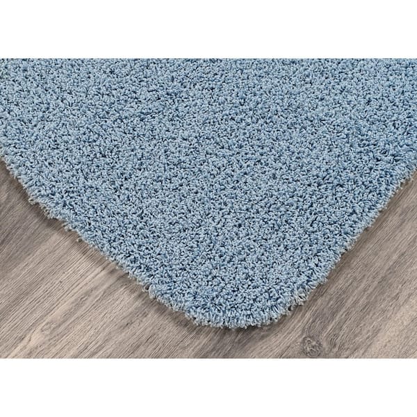 Jazz Basin Blue 22 in. x 60 in. Washable Bathroom Accent Rug