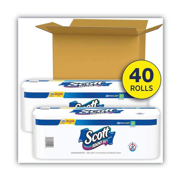 Scott White Toilet Tissue (1000-Sheet 12 Rolls Per Pack) (2-Pack) 10060  COMBO1 - The Home Depot, toilet paper 