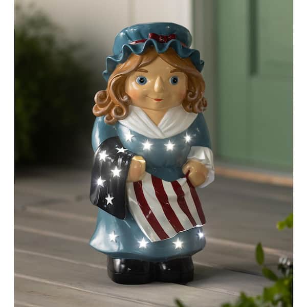 Evergreen 19 in. Betsy Ross Shorty Resin Garden Statue 56788PH