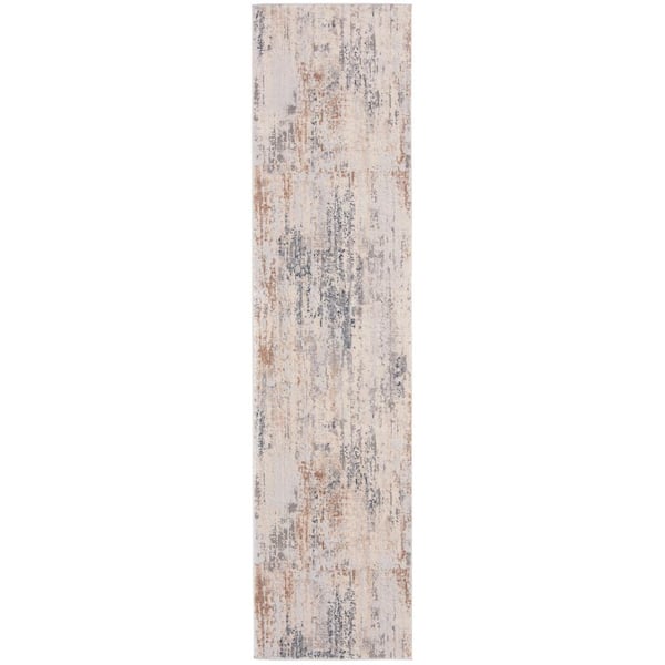 SAFAVIEH Invista Cream/Gray 2 ft. x 8 ft. Abstract Distressed Runner Rug