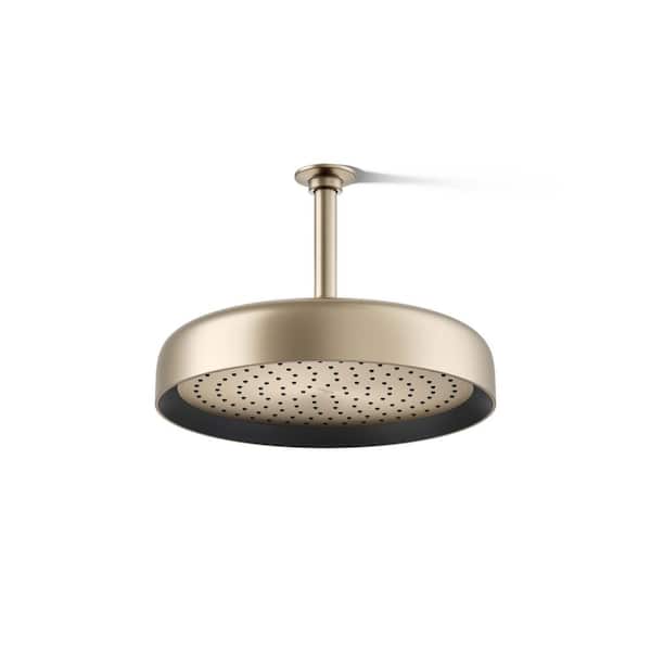 KOHLER Statement Round 1-Spray Patterns 2.5 GPM 12 in. Ceiling Mount Rainhead Fixed Shower Head in Vibrant Brushed Bronze