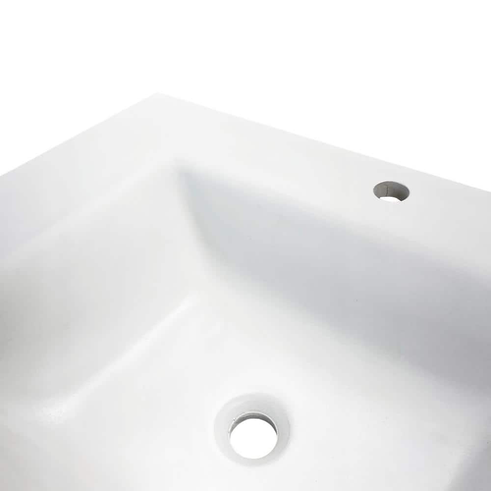 31'' White Concrete Single Bathroom Vanity Top with Integral Sink