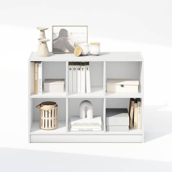 Furinno Basic 23.6 in. Tall White Wood 6-shelf Standard Bookcase