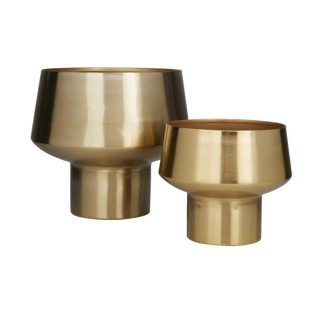 Gold Iron Indoor Outdoor Planter Set of 2