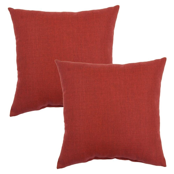 Hampton Bay 16 in. Chili Outdoor Toss Pillow (2-Pack)