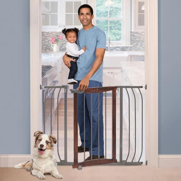 INGENUITY Anywhere Decorative Walk-Thru Pet and Baby Gate, Install In-between Rooms, Doorways and Stairways, 30 in. H