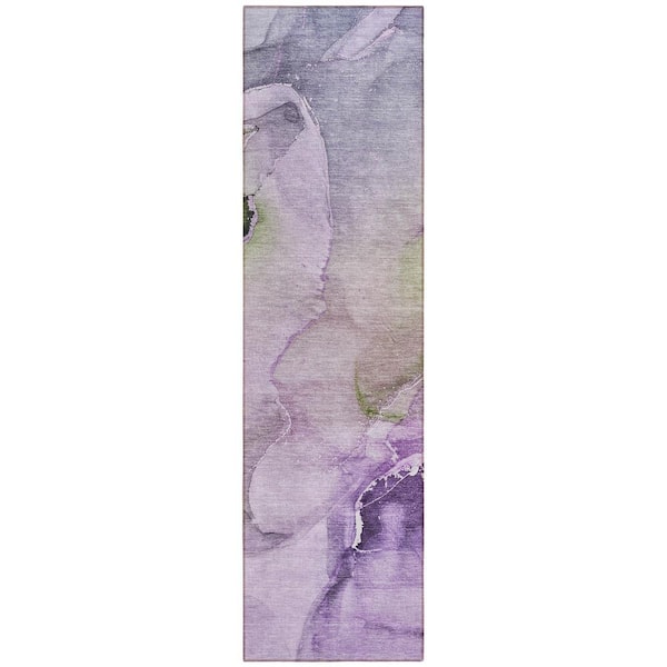 Chantille ACN521 Purple 2 ft. 3 in. x 7 ft. 6 in. Machine Washable Indoor/Outdoor Geometric Runner Rug