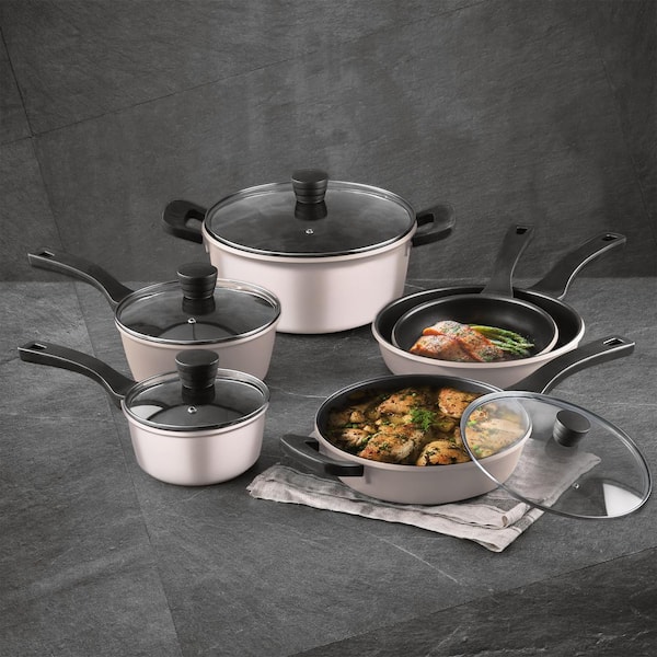 Bergner Stainless Steel Induction Ready 10 Piece Cookware Set Stainless  Steel - Office Depot