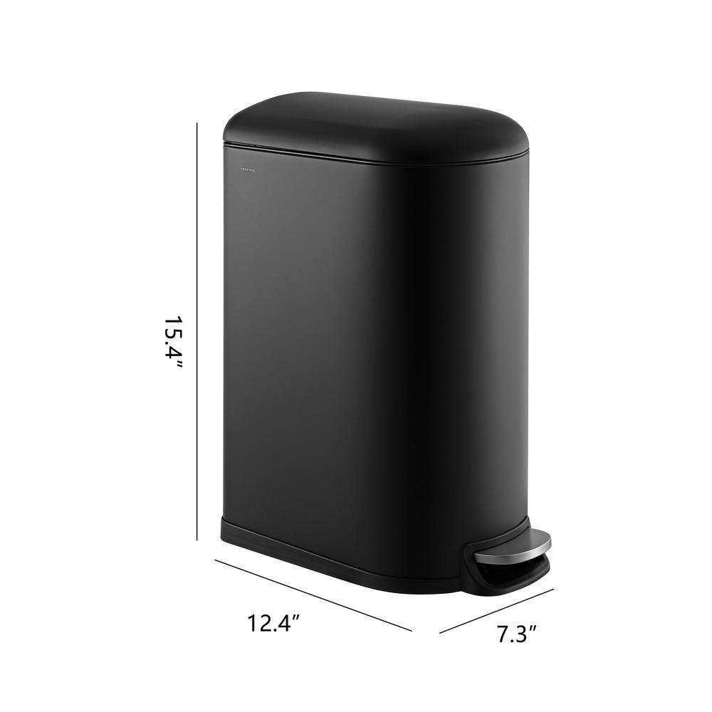 Black Stainless Steel Fingerprint Resistant Step-Open Trash Can