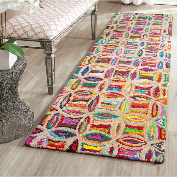 Nantucket Multi 2 ft. x 9 ft. Circles Geometric Runner Rug