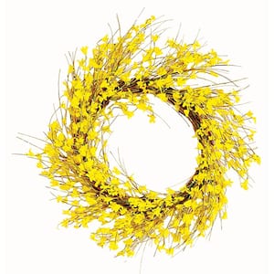 22 in. Artificial Forsythia Wreath