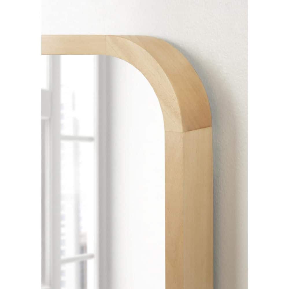 Hutton Natural Wood Rounded Radius Rectangular Wall Mirror 20x30