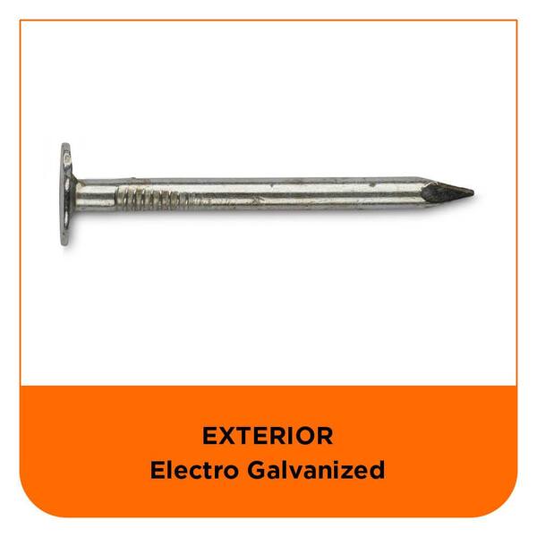 Grip-Rite Part # 114EGRFG5 - Grip-Rite #11 X 1-1/4 In. Electrogalvanized  Steel Roofing Nails (5 Lbs.-Pack) - Roofing Nails - Home Depot Pro