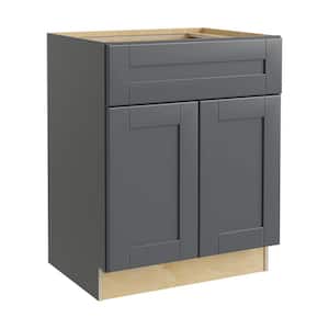 24 in. W x 24 in. D x 34.5 in. H Venetian Onyx Plywood Shaker Stock Ready to Assemble Base Kitchen Cabinet Soft Close