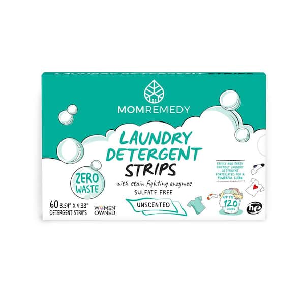 MOMREMEDY Zero Waste Laundry Detergent Strips Unscented 60-Count