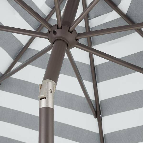 hampton bay 9 ft aluminum patio umbrella in gray Lyon The top vent promotes airflow for a cooler experience Tempo 9 ft. LED Solar