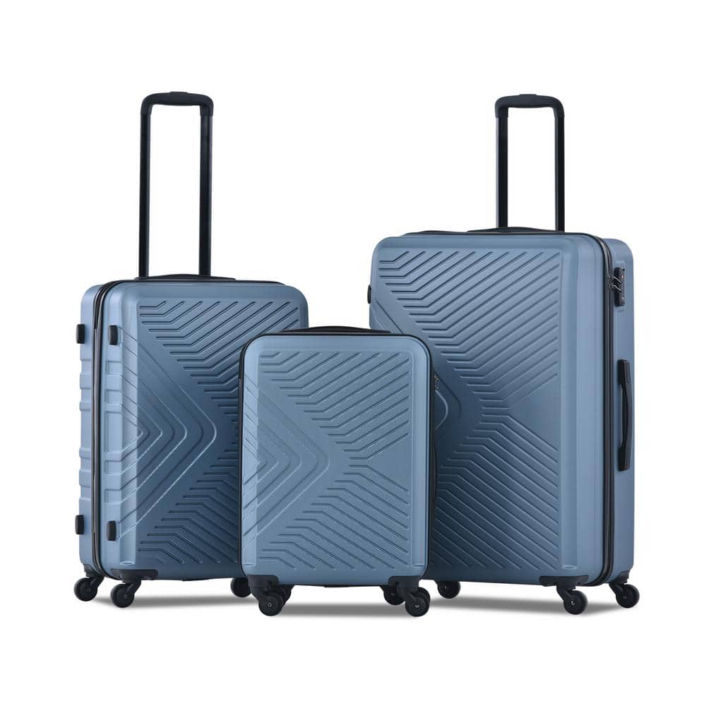Ronde Piraat Nationaal volkslied Tatahance 3-Piece Blue ABS Lightweight Luggage Sets with Two Hooks, Spinner  Wheels and TSA Lock (20/24/28 in.) W28442439-Z - The Home Depot