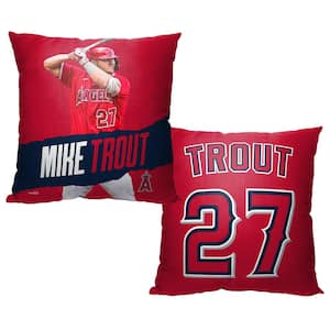 MLB Angels 23 Mike Trout Printed Polyester Throw Pillow 18 X 18