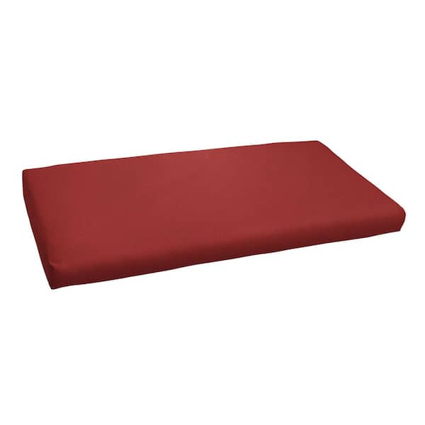 1101Design 47.5 x 18 Indoor/Outdoor Round Front Bench Cushion in Sunbrella Cast Pomegranate