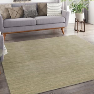 Essentials 9 ft. x 9 ft. Green Gold Abstract Contemporary Square Indoor/Outdoor Area Rug